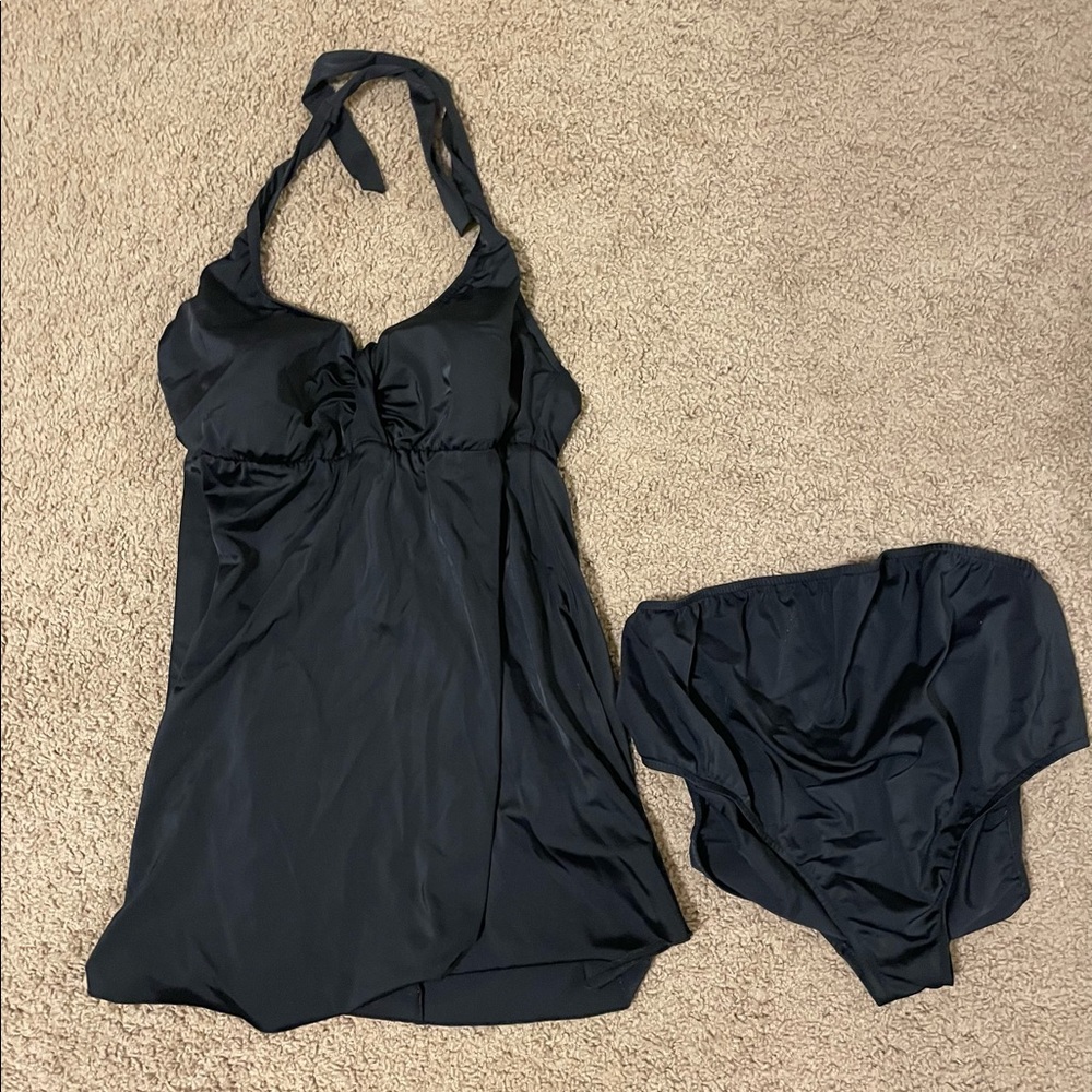 Prego black halter bathing suit. Maternity. Large.